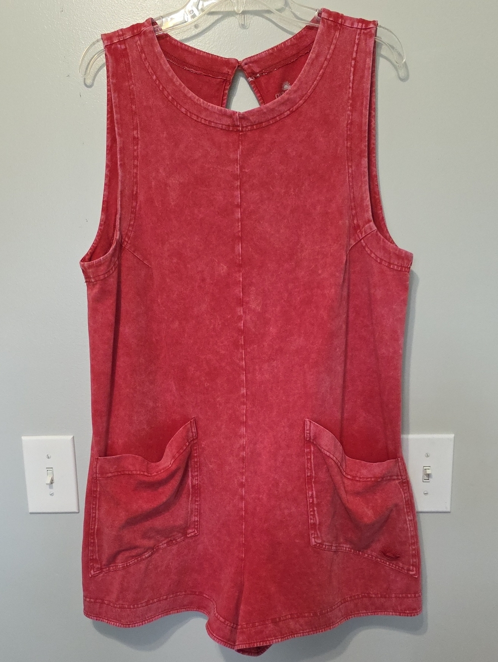 Jadelynn Brooke Tailgate Mineral Washed Red Romper